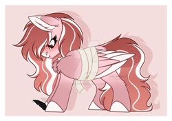 Size: 1920x1355 | Tagged: safe, artist:krypticquartz, oc, pegasus, pony, bandage, deviantart watermark, feather, female, filly, foal, obtrusive watermark, passepartout, solo, watermark