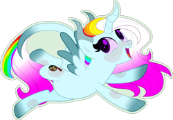 Size: 5063x3505 | Tagged: safe, artist:stormcloud-yt, oc, oc only, alicorn, pony, alicorn oc, base used, colored wings, eyelashes, horn, simple background, smiling, transparent background, two toned wings, wings