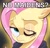 Size: 1905x1818 | Tagged: safe, artist:another_pony, fluttershy, pegasus, pony, g4, aside glance, bust, caption, elden ring, eye scar, female, floppy ears, frown, image macro, looking at you, mare, meme, no bitches?, one eye closed, parody, pouting, scar, solo, text, the maiden, three quarter view