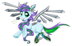 Size: 1551x993 | Tagged: safe, artist:kaikururu, oc, oc only, earth pony, pony, artificial wings, augmented, clothes, earth pony oc, eyelashes, latex, latex socks, mechanical wing, simple background, smiling, socks, solo, transparent background, wings