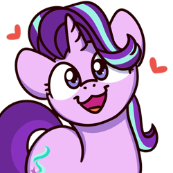 Size: 1000x1000 | Tagged: safe, artist:sugar morning, edit, starlight glimmer, pony, unicorn, g4, background removed, cute, female, glimmerbetes, heart, looking at you, mare, open mouth, smiling, smiling at you, solo, sugar morning's smiling ponies, transparent background