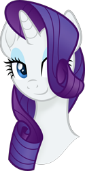 Size: 4000x8003 | Tagged: safe, artist:negatif22, rarity, pony, unicorn, bust, female, hair over one eye, lidded eyes, mare, one eye closed, portrait, simple background, smiling, solo, transparent background, vector