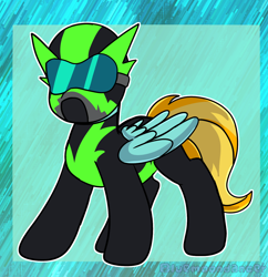 Size: 1372x1416 | Tagged: safe, artist:bluemoon, lightning dust, pegasus, pony, g4, clothes, folded wings, helmet, solo, the washouts, uniform, washouts uniform, wings