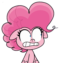 Size: 849x888 | Tagged: safe, edit, edited screencap, screencap, pinkie pie, earth pony, pony, g4.5, my little pony: pony life, pinkie pie: hyper-helper, background removed, bipedal, not a vector, shocked, simple background, solo, transparent background