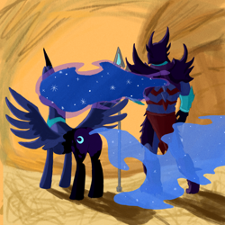 Size: 1000x1000 | Tagged: safe, artist:sodapop200, nightmare moon, princess luna, alicorn, human, pony, g4, butt, plot