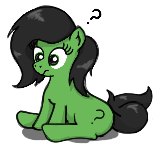 Size: 160x150 | Tagged: safe, artist:eels, oc, oc only, oc:filly anon, earth pony, pony, earth pony oc, female, filly, question mark, simple background, solo, transparent background