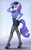 Size: 3400x5400 | Tagged: safe, artist:lakunae, rarity, unicorn, anthro, g4, absurd resolution, blouse, bra, breasts, clothes, destroyer, eyeshadow, female, high heels, lipstick, long legs, makeup, mare, miniskirt, pantyhose, pencil skirt, reasonably sized breasts, see-through, shoes, simple background, skirt, smiling, solo, underwear
