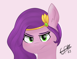 Size: 1300x1000 | Tagged: safe, artist:cobaltskies002, pipp petals, pegasus, pony, g5, my little pony: a new generation, adorapipp, cute, female, jewelry, mare, pipp is short, pipp petals is not amused, tiara, unamused