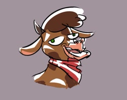 Size: 699x549 | Tagged: safe, artist:mermaxthegoat572, arizona (tfh), cow, them's fightin' herds, bruh, bust, community related, derp, funny face, head, portrait, solo