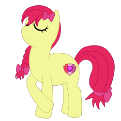 Size: 4200x4200 | Tagged: safe, artist:kannayui, apple bloom, earth pony, pony, g4, absurd resolution, alternate hairstyle, braid, eyes closed, female, mare, older, older apple bloom, simple background, solo, transparent background