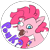 Size: 720x720 | Tagged: safe, artist:mermaxthegoat572, pinkie pie, earth pony, pony, g4, bust, derp, female, mare, meme, pogchamp, poggers, ponified meme, ponk, portrait, rule 85, shitposting, simple background, solo, text, transparent background