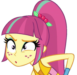 Size: 585x574 | Tagged: safe, artist:marcoequestrian98, edit, edited screencap, screencap, sour sweet, dance magic, equestria girls, equestria girls specials, g4, background removed, bare shoulders, confused, female, not a vector, simple background, sleeveless, solo, transparent background