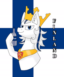 Size: 1280x1536 | Tagged: safe, artist:hiroultimate, oc, pony, finland, flag, nation ponies, ponified, solo