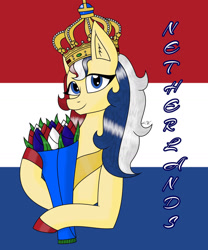 Size: 1280x1536 | Tagged: safe, artist:hiroultimate, oc, pony, flag, nation ponies, netherlands, ponified, solo