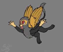 Size: 2400x2000 | Tagged: safe, artist:somber, oc, oc only, griffon, cute, flying, griffon oc, happy, high res, male, solo