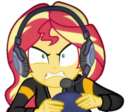 Size: 493x441 | Tagged: safe, artist:marcoequestrian98, edit, edited screencap, screencap, sunset shimmer, equestria girls, g4, game stream, my little pony equestria girls: better together, background removed, controller, female, gamer sunset, not a vector, psycho gamer sunset, simple background, solo, tell me what you need, transparent background