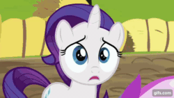Size: 640x360 | Tagged: safe, screencap, derpy hooves, meadow song, merry may, rarity, earth pony, pegasus, pony, unicorn, g4, season 6, the cart before the ponies, ^^, animated, bipedal, cute, derpabetes, eyes closed, female, filly, filly derpy, filly rarity, foal, gif, gifs.com, male, mare, open mouth, open smile, smiling, stallion, younger
