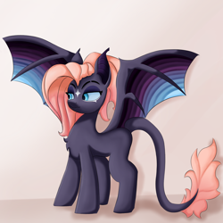 Size: 3000x3000 | Tagged: safe, artist:stargrid, oc, oc only, bat pony, pony, female, high res, simple background, solo, wings