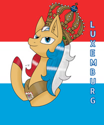 Size: 1280x1536 | Tagged: safe, artist:hiroultimate, oc, pony, flag, luxembourg, nation ponies, ponified, solo