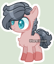 Size: 679x802 | Tagged: safe, artist:stormcloud-yt, oc, oc only, oc:dialect, earth pony, pony, base used, chest fluff, coat markings, earth pony oc, offspring, parent:clear sky, parent:quibble pants, parents:quibblesky, simple background, smiling, socks (coat markings), solo