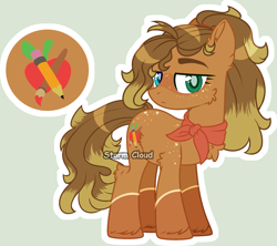 Size: 2399x2135 | Tagged: safe, artist:stormcloud-yt, oc, oc only, oc:anahita, earth pony, pony, base used, clothes, ear fluff, earth pony oc, female, high res, mare, offspring, parent:applejack, parent:trouble shoes, parents:troublejack, scarf, simple background, solo, unshorn fetlocks