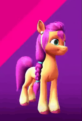 Size: 266x394 | Tagged: safe, sunny starscout, earth pony, pony, g5, my little pony: a maretime bay adventure, my little pony: a new generation, animated, artificial horn, artificial wings, augmented, customization, female, floppy ears, hat, mare, no sound, sunglasses, webm, wings