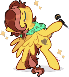 Size: 2830x3143 | Tagged: safe, artist:kurosawakuro, oc, pegasus, pony, bipedal, female, high res, mare, microphone, simple background, solo, transparent background
