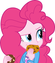 Size: 3000x3392 | Tagged: safe, artist:cloudy glow, pinkie pie, equestria girls, g4, my little pony equestria girls: rainbow rocks, cookie, food, high res, simple background, solo, transparent background, vector