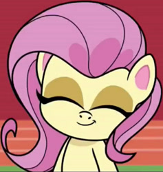 Size: 1920x2024 | Tagged: safe, screencap, fluttershy, pegasus, pony, g4, g4.5, my little pony: pony life, the great divide, cropped, cute, eyes closed, female, mare, shyabetes, smiling, solo