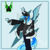 Size: 1600x1600 | Tagged: safe, artist:sanyo2100, oc, oc:kryostasis, changeling, anthro, alternate universe, blue changeling, brutal equestria, general, ice