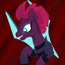 Size: 4096x4096 | Tagged: safe, artist:tiga mega, tempest shadow, pony, unicorn, g4, broken horn, female, horn, mare, open mouth, solo