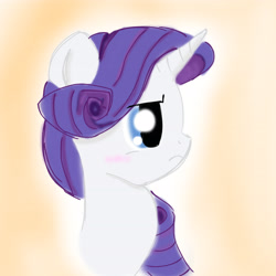 Size: 4096x4096 | Tagged: safe, artist:tiga mega, rarity, pony, unicorn, g4, bust, female, frown, horn, mare, portrait, side view, solo