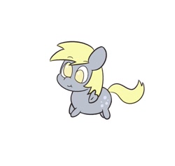 Size: 1477x1398 | Tagged: safe, artist:limitmj, derpy hooves, pegasus, pony, g4, :t, chonk, eyebrows, eyebrows visible through hair, full body, no pupils, simple background, solo, tail, white background