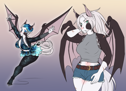 Size: 3813x2753 | Tagged: safe, artist:askbubblelee, oc, oc only, oc:rosie bates, bat pony, anthro, unguligrade anthro, absolute cleavage, alternate universe, anthro oc, arabesque, bat pony oc, belly button, breasts, cleavage, clothes, digital art, eyes closed, fangs, female, figure skating, high res, ice skating, mare, serious, serious face, slit pupils, smiling, solo