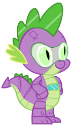 Size: 606x1066 | Tagged: safe, edit, vector edit, spike, dragon, robot, fanfic:techquestria, g4, alternate universe, eye glow, hand on hip, robot dragon, roboticization, simple background, solo, story included, transparent background, vector