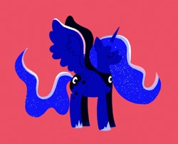 Size: 1024x826 | Tagged: safe, artist:cyberspit, princess luna, alicorn, pony, g4, eyes closed, red background, simple background, solo