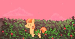 Size: 1904x993 | Tagged: safe, artist:cyberspit, earth pony, pony, eyes closed, flower, rose, solo, unknown character