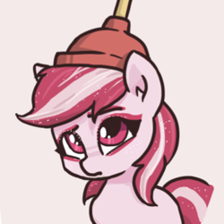 Size: 351x351 | Tagged: safe, artist:plunger, sugar moonlight, earth pony, pony, g5, my little pony: a new generation, confused, ear fluff, ears, eyebrows, eyeshadow, female, looking up, makeup, mare, plunger, ponybooru import, raised eyebrow, simple background, solo, white background
