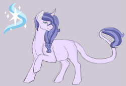 Size: 2563x1748 | Tagged: safe, artist:shadypixels, oc, oc only, oc:aether dust, classical unicorn, pony, unicorn, cloven hooves, curved horn, horn, leonine tail, male, tail, unshorn fetlocks