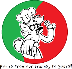 Size: 550x526 | Tagged: safe, artist:nootaz, oc, oc only, oc:nootaz, pony, unicorn, chef's hat, facial hair, hat, holding a pony, looking at you, moustache, simple background, smiling, smiling at you, solo, transparent background