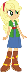 Size: 559x1429 | Tagged: safe, artist:iamsheila, applejack, sweetie belle, equestria girls, g4, blonde, blonde hair, clothes, palette swap, recolor, shirt, simple background, solo, sweetie belle's boots, tan skin, transparent background
