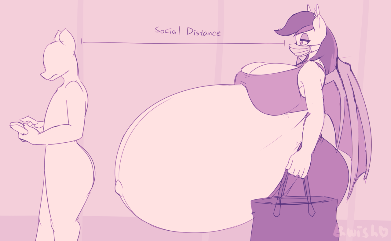 digital art, face mask, female, female focus, huge breasts, hyper, hyper be...