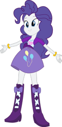 Size: 827x1698 | Tagged: safe, artist:iamsheila, pinkie pie, rarity, equestria girls, g4, boots, clothes, high heel boots, palette swap, pinkie pie's boots, recolor, shirt, shoes, simple background, skirt, solo, transparent background