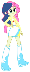 Size: 578x1382 | Tagged: safe, artist:iamsheila, bon bon, sunset shimmer, sweetie drops, equestria girls, g4, boots, clothes, high heel boots, jacket, palette swap, recolor, shirt, shoes, simple background, skirt, solo, sunset shimmer's boots, transparent background