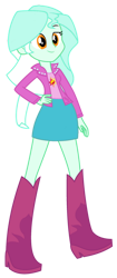 Size: 578x1382 | Tagged: safe, artist:iamsheila, lyra heartstrings, sunset shimmer, equestria girls, g4, boots, clothes, hand on hip, high heel boots, jacket, palette swap, recolor, shirt, shoes, simple background, skirt, solo, transparent background