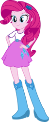 Size: 567x1410 | Tagged: safe, artist:iamsheila, pinkie pie, rarity, equestria girls, g4, belt, boots, clothes, high heel boots, palette swap, recolor, shirt, shoes, simple background, skirt, solo, transparent background