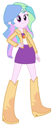 Size: 578x1382 | Tagged: safe, artist:iamsheila, princess celestia, sunset shimmer, equestria girls, g4, boots, clothes, high heel boots, jacket, palette swap, recolor, shirt, shoes, simple background, skirt, solo, sunset shimmer's boots, transparent background