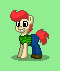 Size: 60x71 | Tagged: safe, artist:dematrix, earth pony, pony, pony town, clothes, green background, growtopia, male, pixel art, ponified, simple background, smiling, solo, stallion