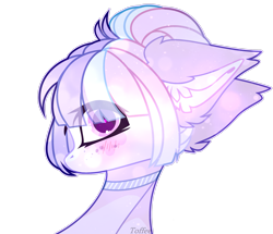 Size: 2643x2269 | Tagged: safe, artist:toffeelavender, oc, oc only, earth pony, pony, base used, bust, choker, ear fluff, earth pony oc, eye clipping through hair, female, high res, mare, simple background, transparent background
