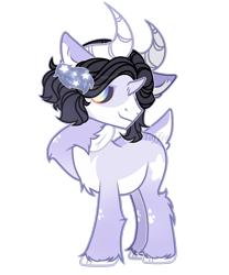 Size: 2233x2685 | Tagged: safe, artist:toffeelavender, oc, oc only, pony, base used, female, high res, horns, mare, raised hoof, simple background, transparent background
